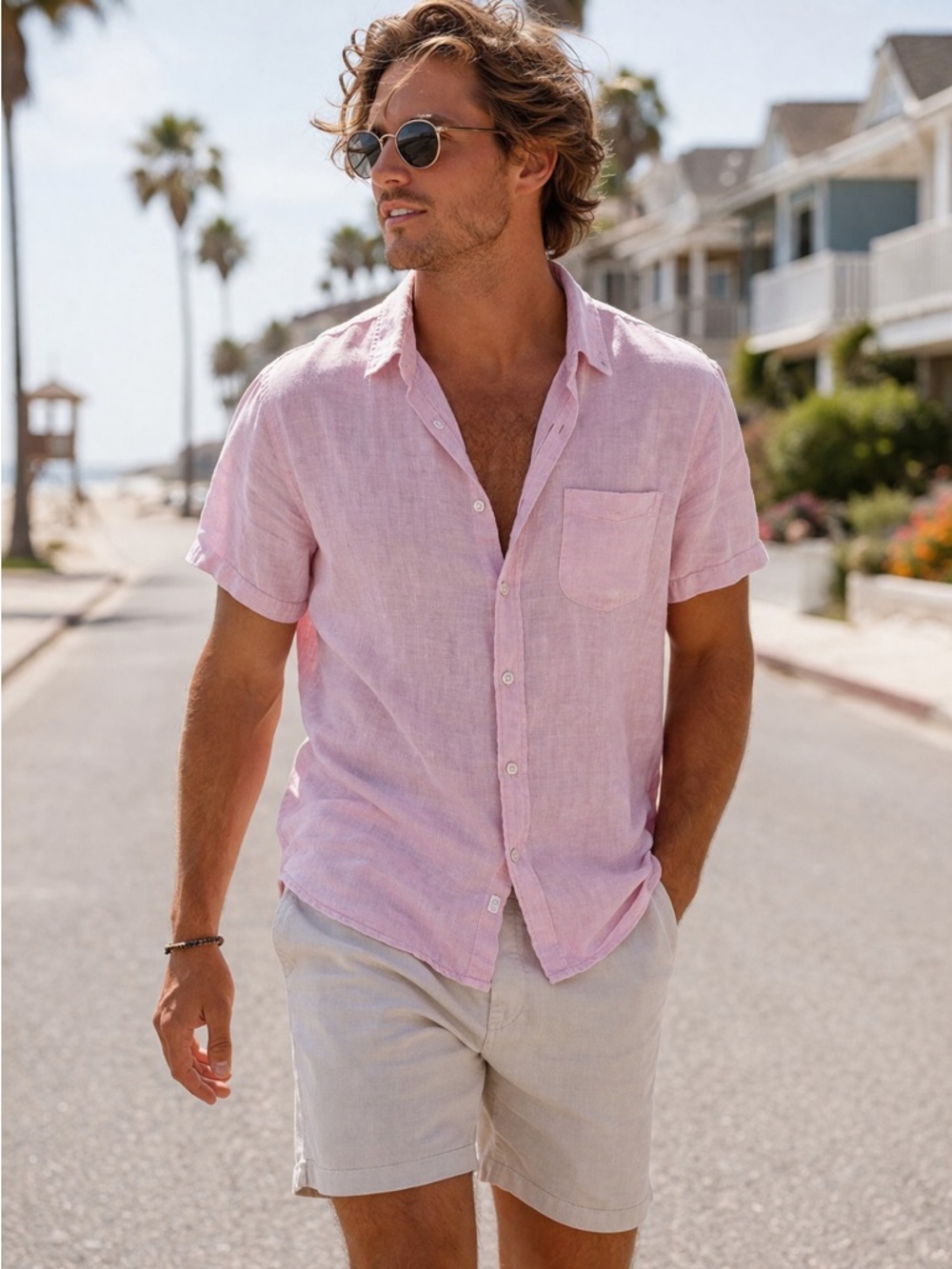J.Crew Pink Linen Button Up Shirt Size S | Lightweight Coastal Boyfriend Shirt